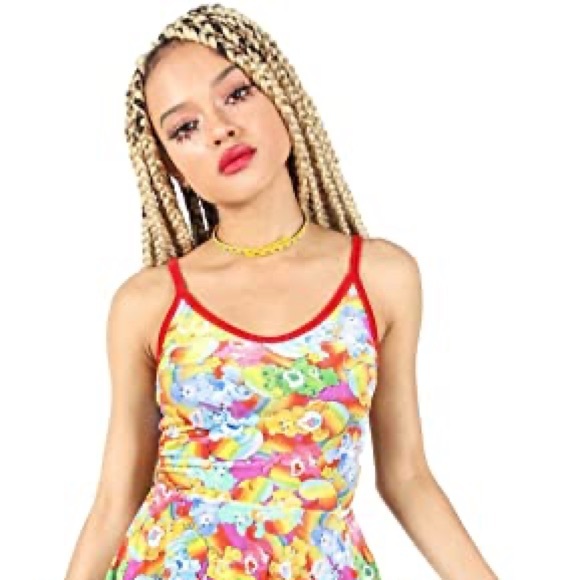 NEW! IRON FIST Lots A Rainbows Care Bears Skater Fit & Flare Mini Dress S Pride - Picture 5 of 16